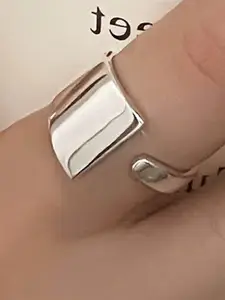 StyleCast Elegant Silver-Toned Adjustable Finger Ring