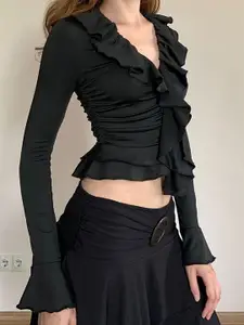 StyleCast x Revolte Women Solid V-Neck Top