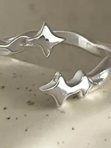 StyleCast Silver-Toned And Plated Adjustable Finger Ring