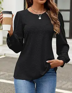 StyleCast x Revolte Schiffli Embroidered Cuffed Sleeves Longline Top