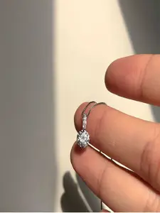 UNIVERSITY TRENDZ Silver-Plated Crystal-Studded Circular Pendant With Chain