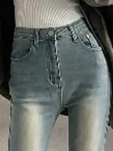 StyleCast Women Heavy Fade High-Rise Bootcut Jeans