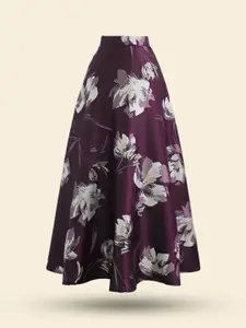 StyleCast Printed Flared Maxi Skirt