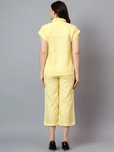 StyleCast Shirt Collar Short Sleeve Shirt With Capris