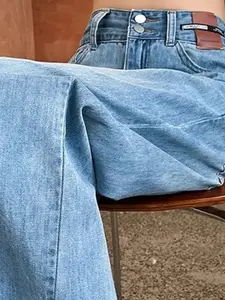 StyleCast Women Low Distress Light Fade Jeans