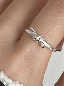 StyleCast Silver-Plated Round Shaped Adjustable Finger Ring