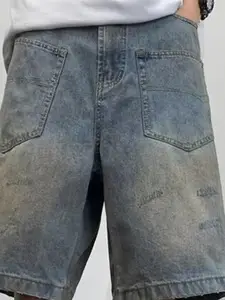 StyleCast Men Washed Denim Shorts Technology