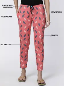 Kryptic Pack Of 2 Printed Pure Cotton Relaxed-Fit Mid-Rise Lounge Pants