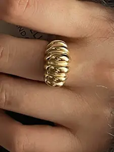 StyleCast Gold-Plated Adjustable Finger Ring