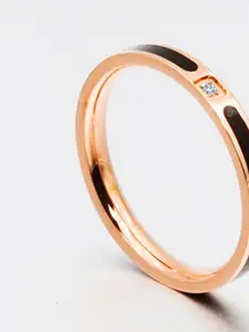 StyleCast Elegant Gold-Toned Stone Studded Adjustable Finger Ring