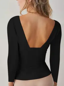 StyleCast Women Solid Sweetheart Neck Top