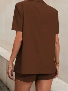 KPOP Spread Collar Short Sleeves Shirt With Shorts