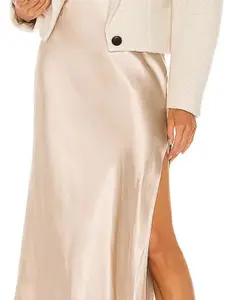 StyleCast Satin A-line Midi Skirt
