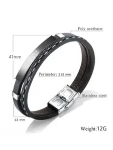 M Men Style Men Silver-Plated Stainless Steel Islamic Allah Wraparound Bracelet