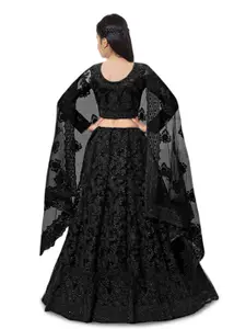 BAESD Girls Embroidered Semi-Stitched Lehenga & Unstitched Blouse With Dupatta