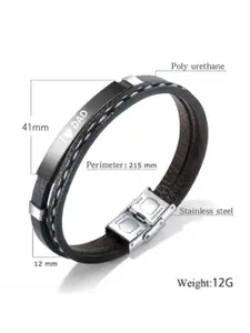 M Men Style Stainless Steel I love Dad  Wraparound Bracelet