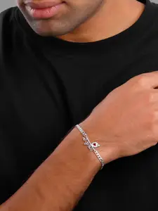 GIVA Men 925 Sterling Silver Rhodium-Plated Lord Krishna Wraparound Bracelet