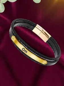 M Men Style Gold-Plated Stainless Steel Wraparound Bracelet