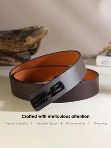 The Roadster Lifestyle Co.Men Textured Leather Slim Belt