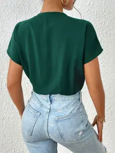 KPOP V-Neck Short Sleeves Bodysuits