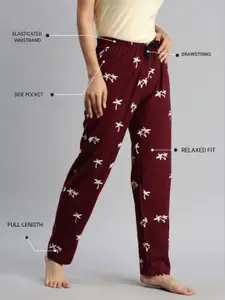 Kryptic Pack Of 2 Printed Pure Cotton Relaxed-Fit Mid-Rise Lounge Pants