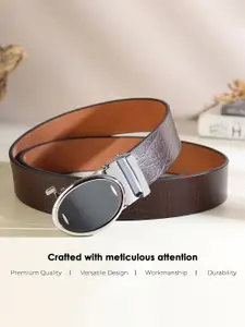 The Roadster Lifestyle Co. Men Textured Leather Slim Belt