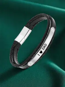 M Men Style Silver-Plated Stainless Steel Wraparound Bracelet