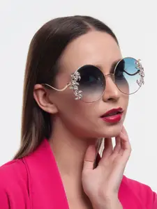 PELLE LUXUR Women Round Sunglasses with UV Protected Lens PL25GS288