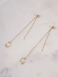 PALMONAS Gold-Plated Contemporary Stainless Steel Waterproof & Anti-Tarnish Drop Earrings