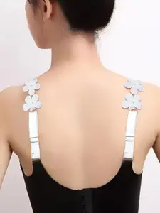 KRENOZ Floral Lace Detachable Bra Straps with 3D Flower Design