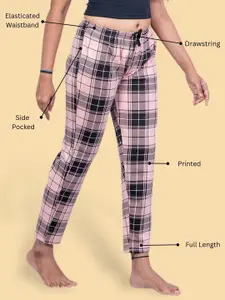 Kryptic Pack Of 2 Pure Cotton Mid-Rise Lounge Pants