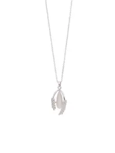 Anouk Silver-Plated Diamond-Studded Contemporary Pendants With Chains