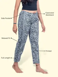 Kryptic Pack Of 2 Printed Pure Cotton Mid-Rise Lounge Pants