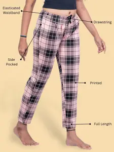 Kryptic Pack Of 2 Printed Pure Cotton Mid-Rise Lounge Pants