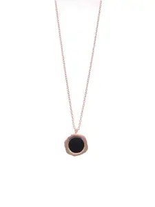Anouk Rose Gold-Plated Artificial Stones Studded Circular Shaped Pendants With Chains