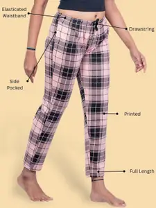 Kryptic Pack Of 2 Pure Cotton Mid-Rise Lounge Pants