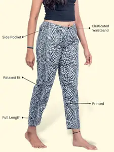 Kryptic Pack Of 2 Printed Pure Cotton Relaxed Fit Mid-Rise Lounge Pants