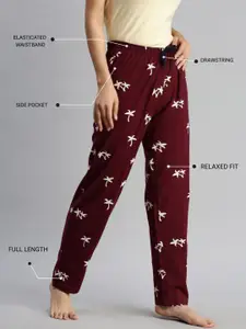 Kryptic Pack Of 2 Printed Pure Cotton Relaxed-Fit Mid-Rise Lounge Pants