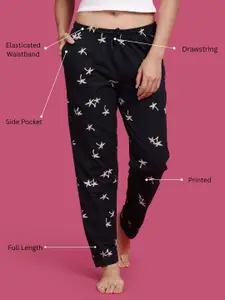 Kryptic Pack Of 2 Printed Pure Cotton Mid-Rise Lounge Pants
