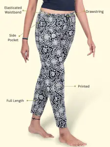 Kryptic Pack Of 2 Pure Cotton Mid-Rise Lounge Pants