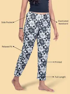 Kryptic Pack Of 2 Printed Pure Cotton Mid-Rise Lounge Pants