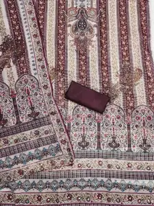 Peachmode Ethnic Motifs Printed Organza Unstitched Dress Material