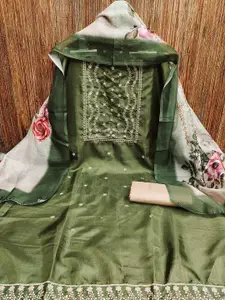 Peachmode Floral Embroidered Zari Unstitched Dress Material