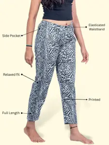 Kryptic Pack Of 2 Printed Pure Cotton Relaxed-Fit Mid-Rise Lounge Pants