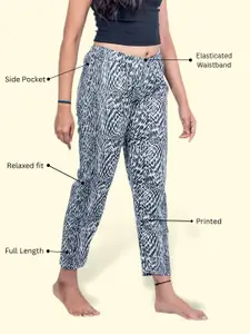 Kryptic Pack Of 2 Printed Pure Cotton Relaxed-Fit Mid-Rise Lounge Pants