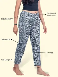 Kryptic Pack Of 2 Printed Pure Cotton Relaxed-Fit Mid-Rise Lounge Pants
