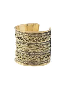 Silvermerc Designs Gold-Plated Textured Cuff Bracelet