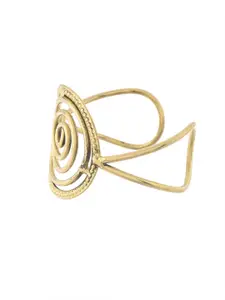 Silvermerc Designs Women Gold-Plated Spiral Cuff Bracelet