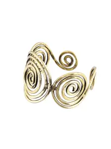 Silvermerc Designs Women Gold-Plated Spiral Pattern Cuff Bracelet