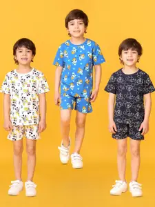 YK Disney Boys Pack Of 3 Printed T-shirt With Shorts